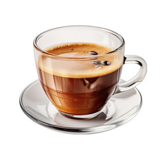 Naklejka premium Cup of Espresso Isolated on Transparent or White Background, PNG