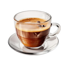 Cup of Espresso Isolated on Transparent or White Background, PNG