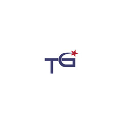 Letter TG logo isolated on white background