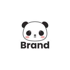 Cute Panda Head Logo Design