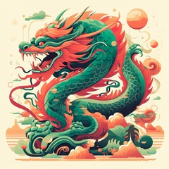 chinese new year dragon illustration 