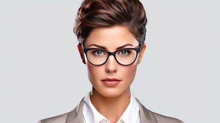 Portrait, professional and business woman face for career, human resources or management. Serious headshot of boss, employer or HR person for job or company isolated on transparent, png background 