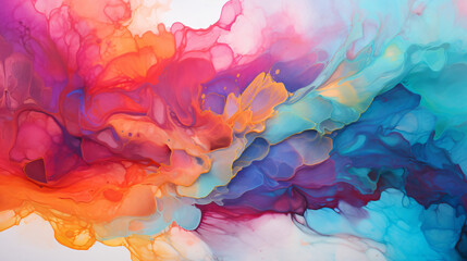 Colorful painting with abstract stains