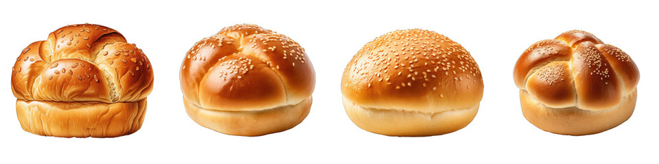 Plain kaiser bun  Hyperrealistic Highly Detailed Isolated On Transparent Background Png File - obrazy, fototapety, plakaty