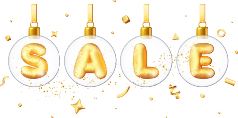 Fotobehang 3D Gold Sale Word in Balloons Shopping Banner © absent84