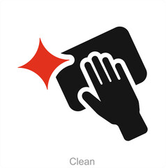 Clean and dirt icon concept