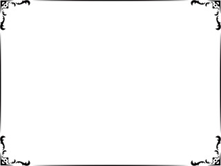 アンティーク/ビンテージ/クラシック/コーナー/角/フレーム/黒/イラスト/素材