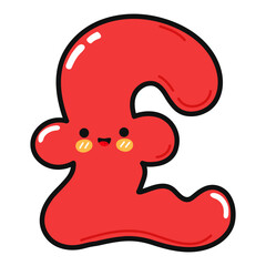 Pound Sign character. Vector hand drawn cartoon kawaii character illustration icon. Isolated on white background. Pound Sign character concept
