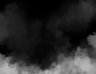 Deurstickers 煙が下部に漂う背景素材/背景色黒タイプ © purupuru