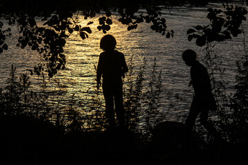 silhouette of a child