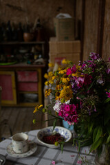 table with flowers