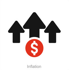 Inflation and money icon concept 