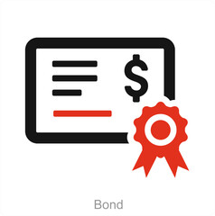 Bond and certificate icon concept 