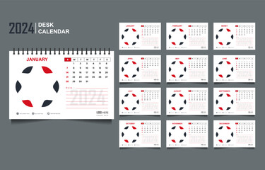 monthly calendar for 2024 template design
