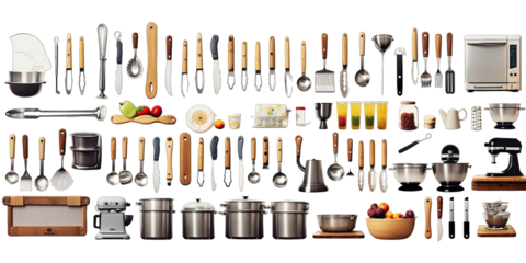 Collection Of Kitchen Set Tool Border On Transparent Background