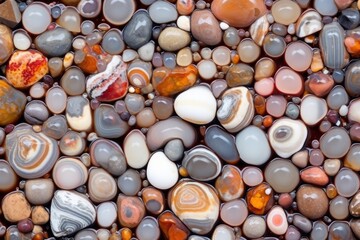 a cluster of botswana agate pebbles - obrazy, fototapety, plakaty