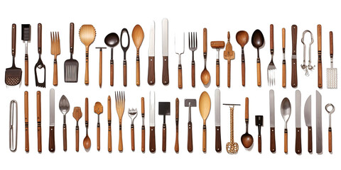 Collection Of Kitchen Set Tool Border On Transparent Background