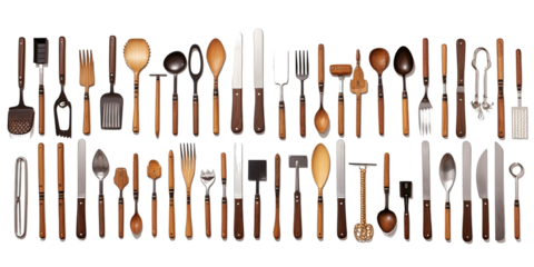 Collection Of Kitchen Set Tool Border On Transparent Background