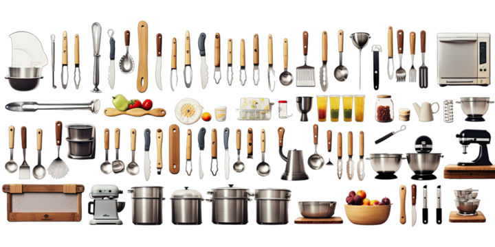 Collection Of Kitchen Set Tool Border On Transparent Background