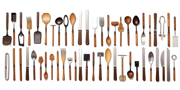 Collection Of Kitchen Set Tool Border On Transparent Background - Powered by Adobe