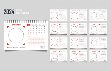 monthly calendar for 2024 template design