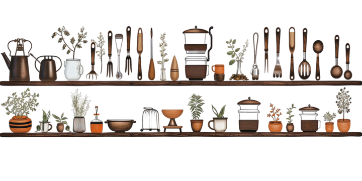 Collection Of Kitchen Set Tool Border On Transparent Background