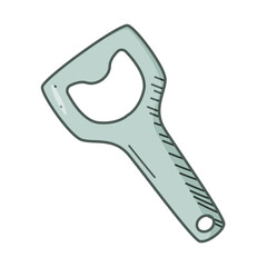 Bottle opener icon doodle cartoon. Vector illustration isolated on white.