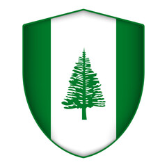 Norfolk Island flag in shield shape. Vector illustration.