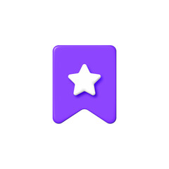 bookmark 3d icon with star blue color