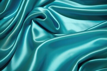 close-up of teal satin with a sheen in bright light