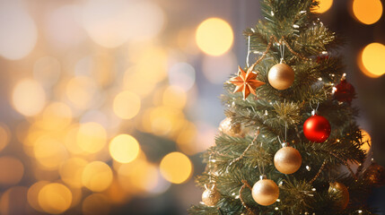 Fototapeta na wymiar Decorated Christmas tree