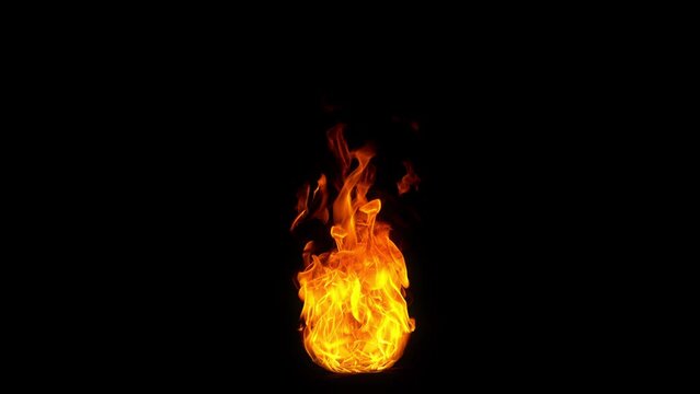 Super Slow Motion Shot of Real Fire Flame Isolated on Black Background at 1000fps.