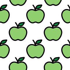Apples seamless pattern. Funny image 