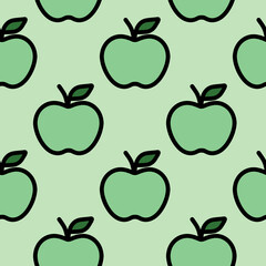Apples seamless pattern. Funny image 