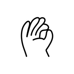 doodle line art illustration of hand