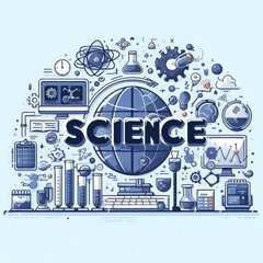 Design Concept Of Word SCIENCE Website Banner