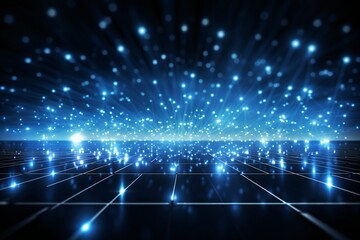 Obraz premium Abstract technology background with illuminated fiber optic network connections