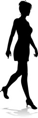 Woman Walking Silhouette