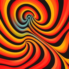 Colorful abstract artwork with warm red, orange, and yellow swirls creating a fluid motion