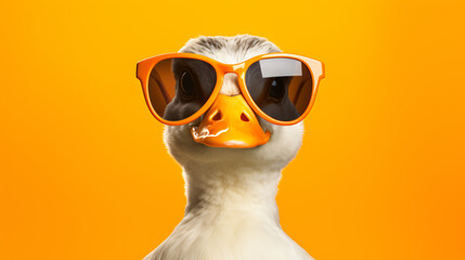 Generative AI illustration of stylish funny duck