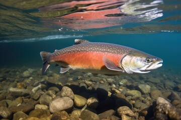 arctic char swimming in cold clear waters