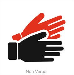 Non Verbal and hands icon concept