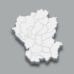 3d isometric map Northern Region of Thailand