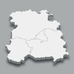 Obraz premium 3d isometric map Centre Region of Spain