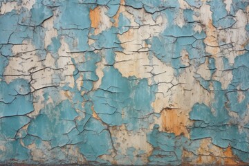 heavily weathered crackled paint on an outdoor sign