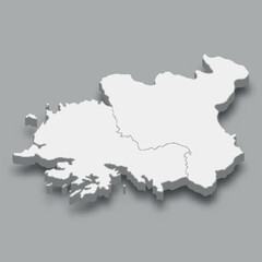 Fototapeta premium 3d isometric map Haeso Region of Korea