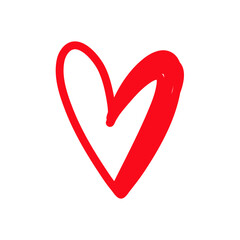 Hand drawn heart. Vector illustration 