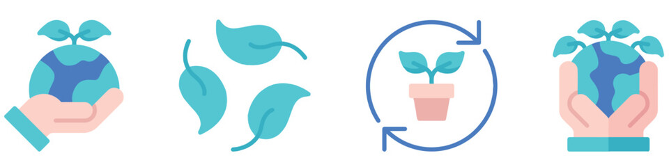 Set of eco icon. Renewable energy vector illustration. Environmentally Friendly symbols.
