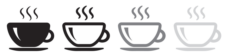 Cup cofee icon. Silhouette tea cup symbol, espresso sign in vector flat