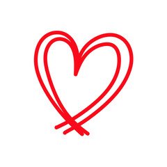 Hand drawn heart. Vector illustration 